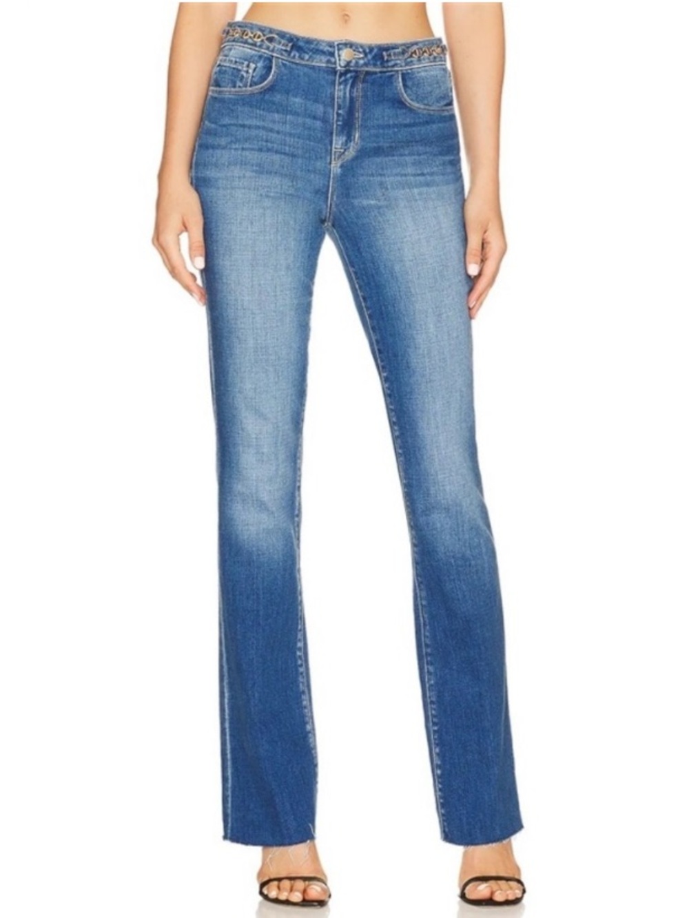 L’Agence Ruth High Rise Straight Jeans 28 Chain